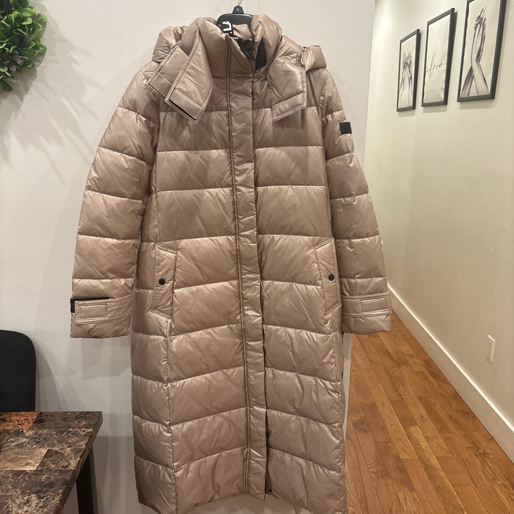 Karl Lagerfeld Beige Puffer Coat